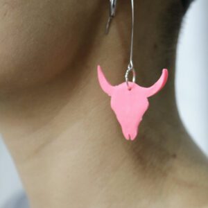 💖 Pendientes Rosa Brillante con Forma de Toro