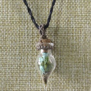 ✨ Collar Botella de Hechizo con Cristales y Flores Secas